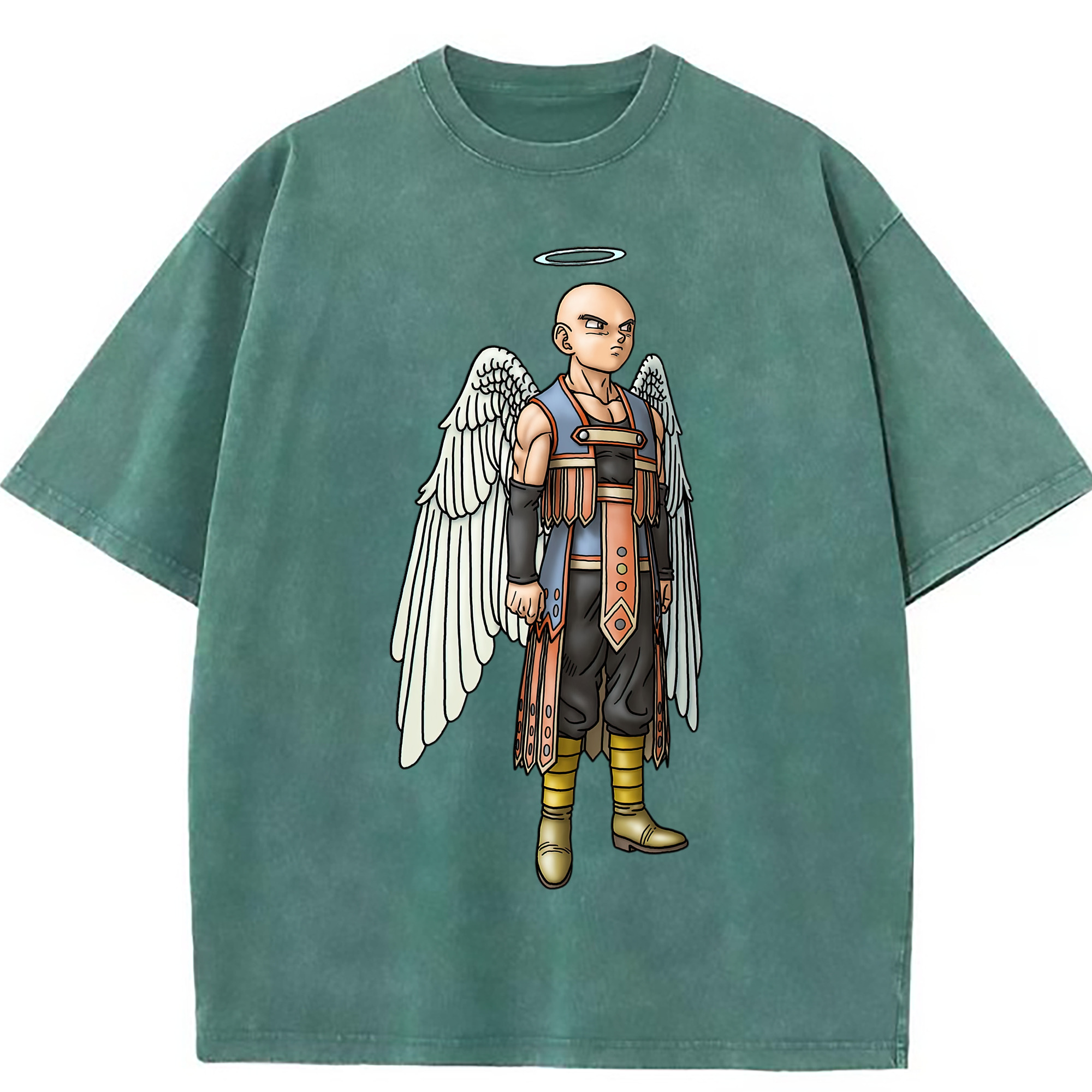 （画像用） ドラゴンクエスト Doragon Kuesuto Dragon Quest 綿100% ヴィンテージ風 半袖Tシャツ（フロントプリント）